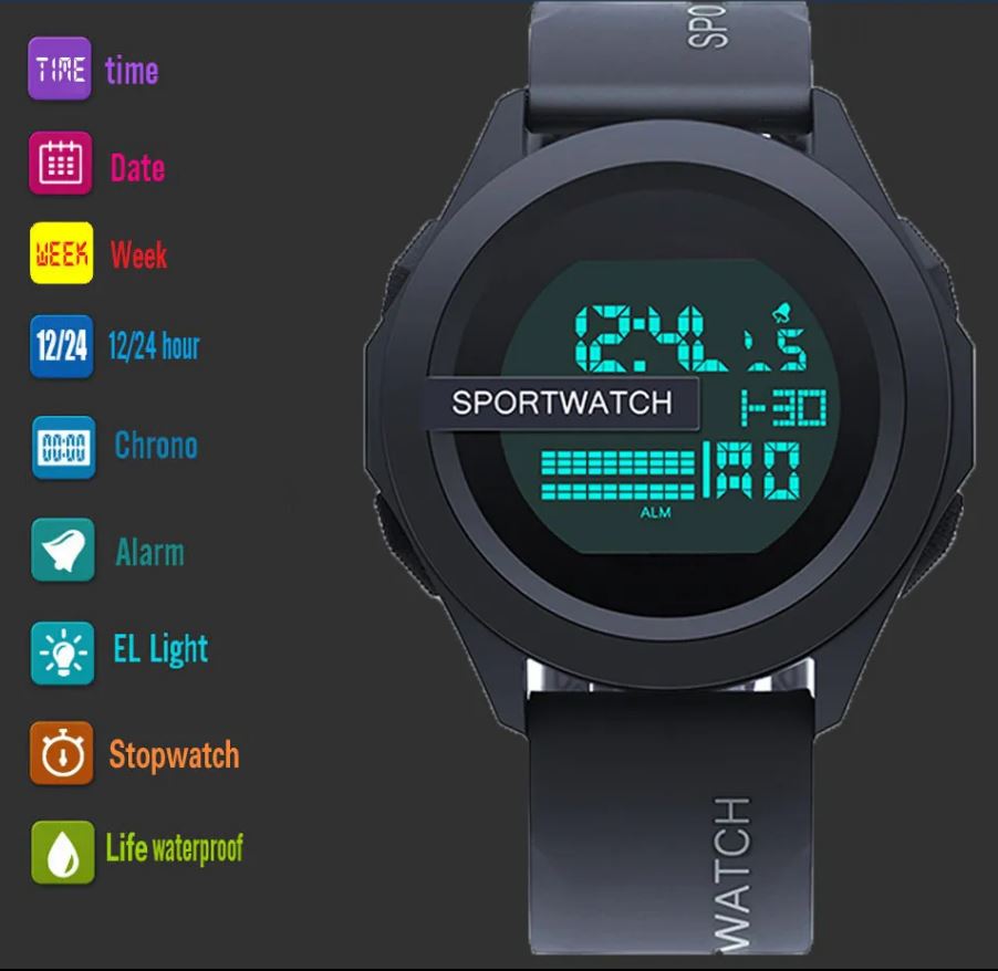 Montre Digitale et Multifonction Sport